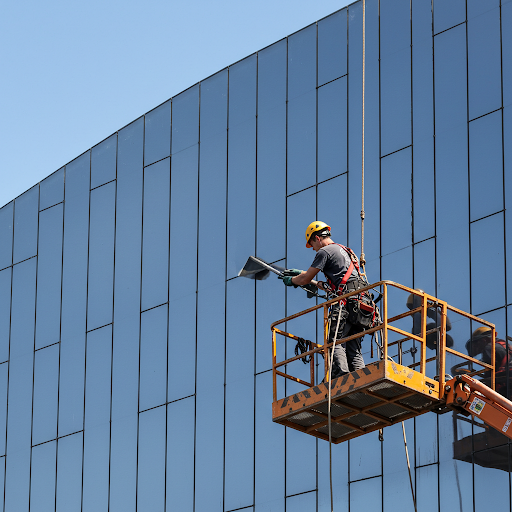 Aluminum Panel High-altitude Cleaning with Swing Stage