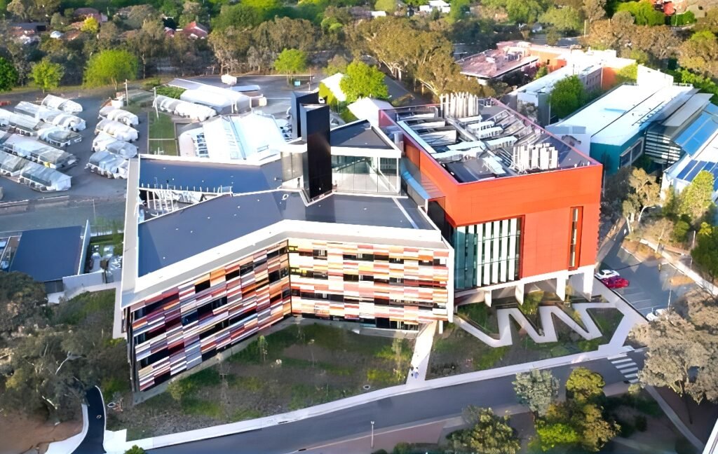 perforated sunshade panels:Csiro, Canberra, Australia