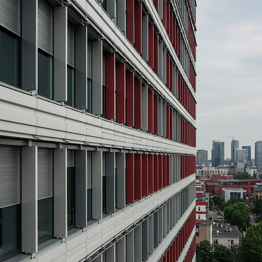 Aluminum curtain wall on high-rise building, showcasing durability and design flexibility