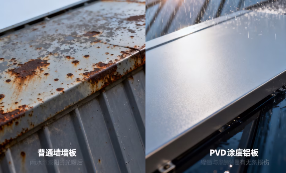 Weather resistance comparison of PVDF coated aluminum panels and common exterior panels