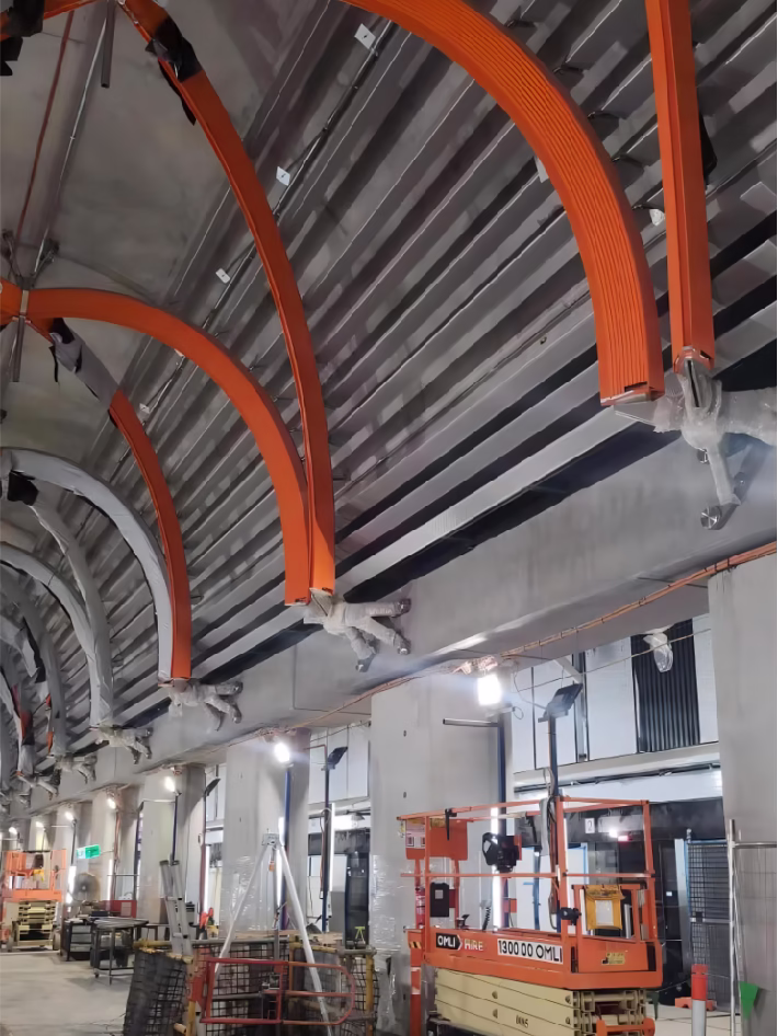 perforated aluminum acoustic baffle with rockwool core