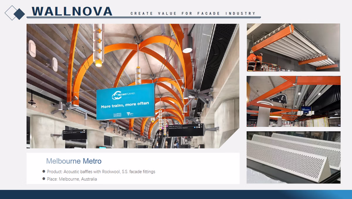 Perforated Aluminum Acoustic Baffle with Rockwool Core and Stainless Steel Fixings - Image 5